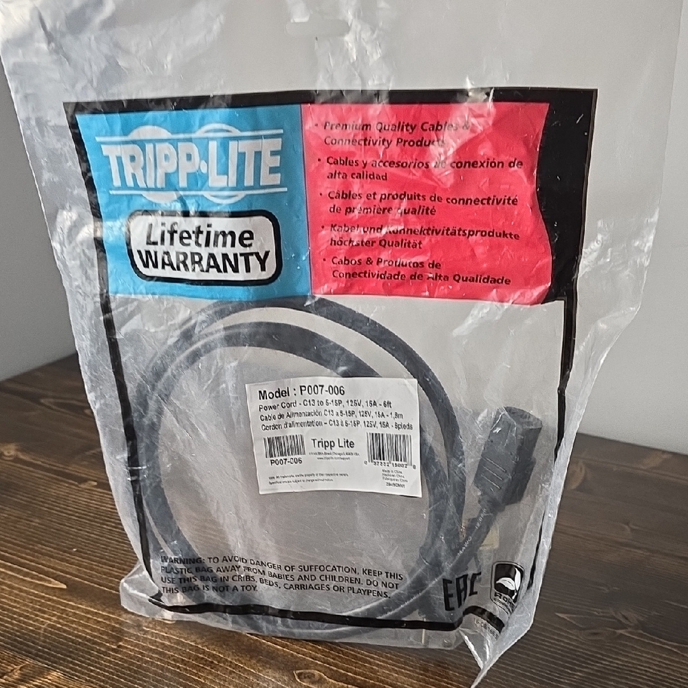 Tripp Lite P007-006 Black Computer Power Cord